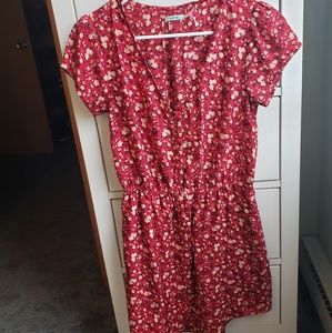 Red floral dress